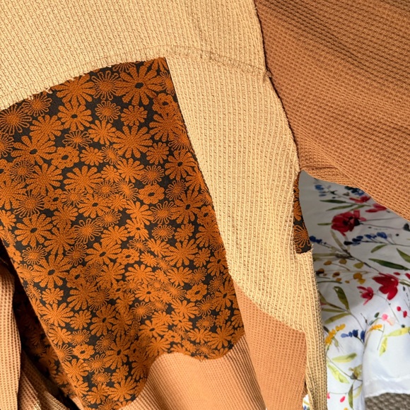 POL Multi Texture and Pattern Brown and  Tan Shacket, L - Picture 11 of 15